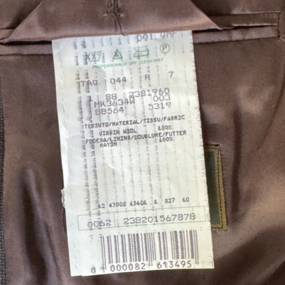 Principe Mens 44R Sport Blazer 100% Wool 3 Button Gray Tan Windowpane Italy New - Picture 6 of 16